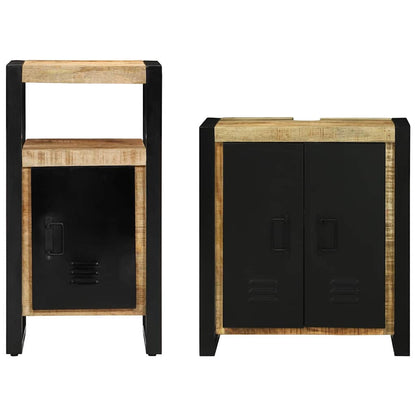 Set di mobili per il bagno 2 pcs Legno di mango massello | homemem39