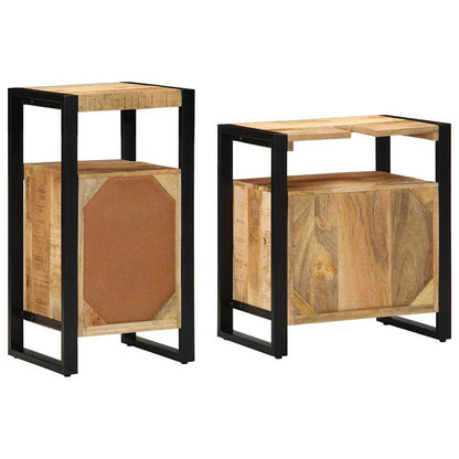 Set di mobili per il bagno 2 pcs Legno di mango grezzo e solido | homemem39