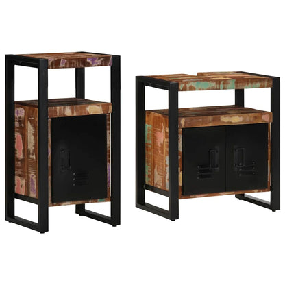 Set di mobili per il bagno 2 pcs Legno massello riciclato | homemem39