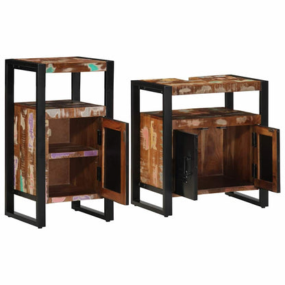 Set di mobili per il bagno 2 pcs Legno massello riciclato | homemem39