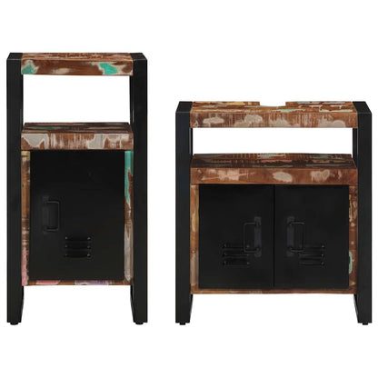 Set di mobili per il bagno 2 pcs Legno massello riciclato | homemem39