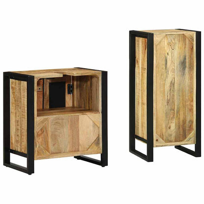 Set di mobili per il bagno 2 pcs Legno di mango massello | homemem39