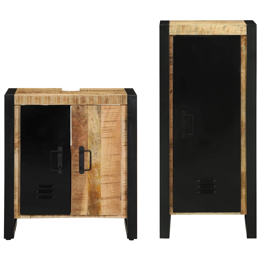 Set di mobili per il bagno 2 pcs Legno di mango massello | homemem39