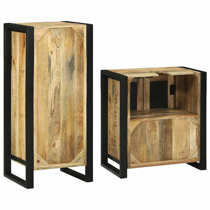 Set di mobili per il bagno 2 pcs Legno di Mango Massello | homemem39