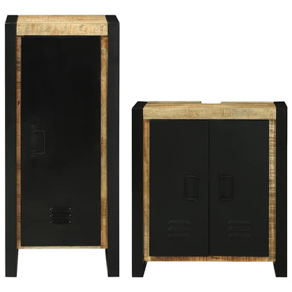 Set di mobili per il bagno 2 pcs Legno di Mango Massello | homemem39