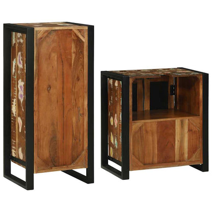 Set di mobili per il bagno 2 pcs Legno massello riciclato | homemem39