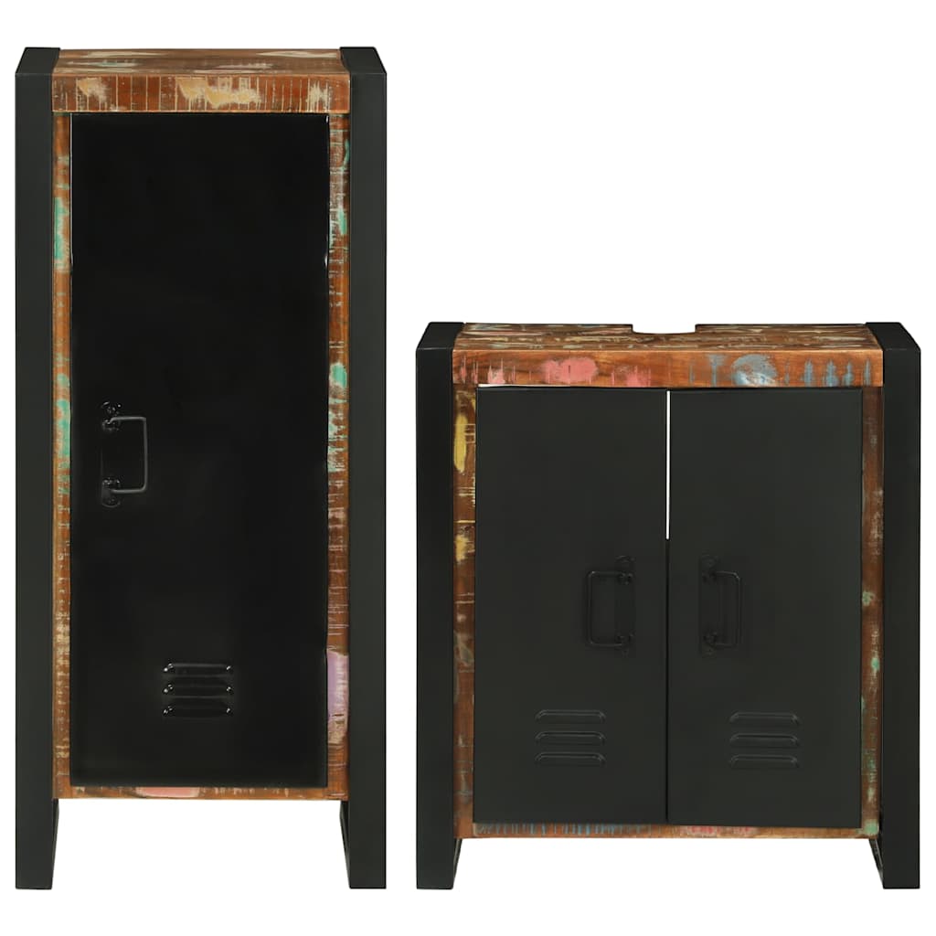 Set di mobili per il bagno 2 pcs Legno massello riciclato | homemem39