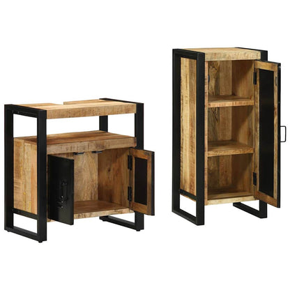 Set di mobili per il bagno 2 pcs Legno di mango massello | homemem39