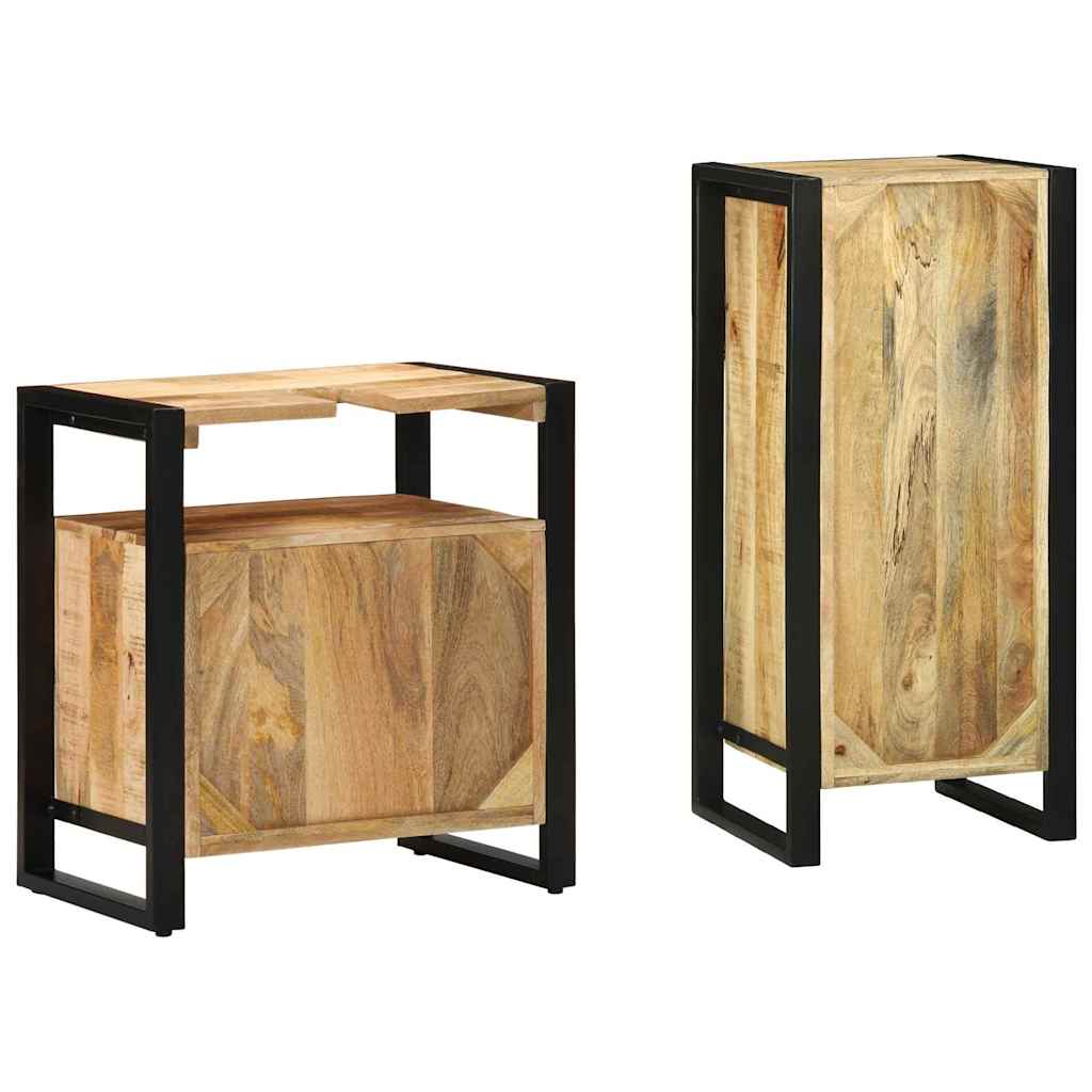 Set di mobili per il bagno 2 pcs Legno di mango massello | homemem39