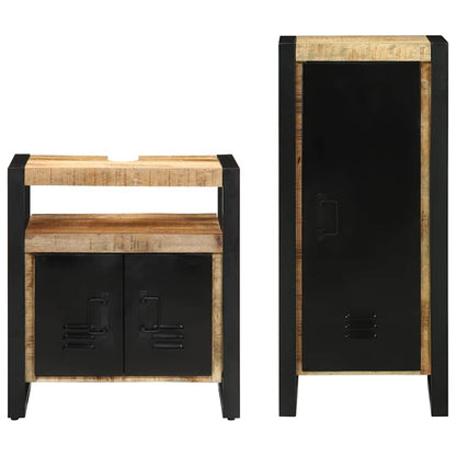 Set di mobili per il bagno 2 pcs Legno di mango massello | homemem39