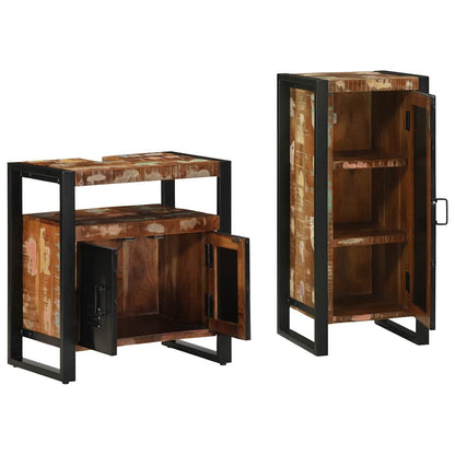 Set di mobili per il bagno 2 pcs Legno Recuperato Massello | homemem39