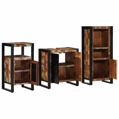 Set di mobili per il bagno 3 pcs Legno Recuperato Massello | homemem39