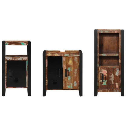 Set di mobili per il bagno 3 pcs Legno Recuperato Massello | homemem39