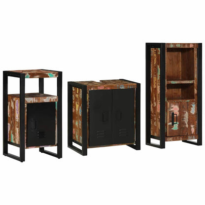 Set di mobili per il bagno 3 pcs Legno Recuperato Massello | homemem39