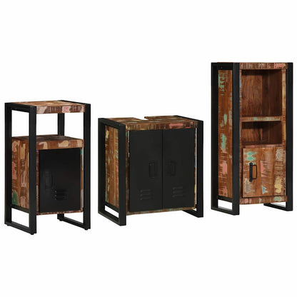 Set di mobili per il bagno 3 pcs Legno Recuperato Massello | homemem39