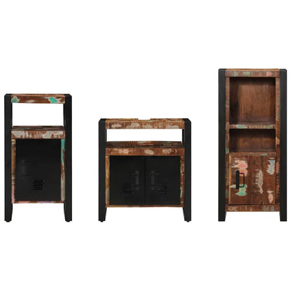 Set di mobili per il bagno 3 pcs Legno Recuperato Massello | homemem39