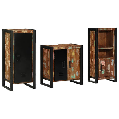 Set di mobili per il bagno 3 pcs Legno Recuperato Massello | homemem39