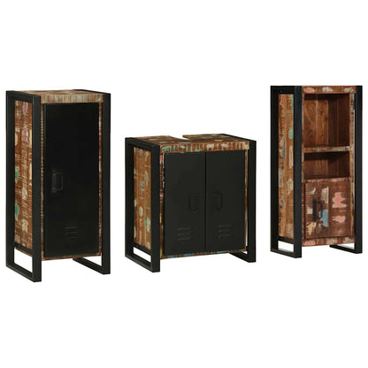 Set di mobili per il bagno 3 pcs Legno Recuperato Massello | homemem39