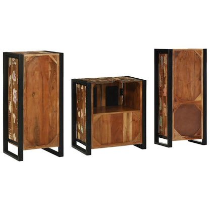 Set di mobili per il bagno 3 pcs Legno Recuperato Massello | homemem39