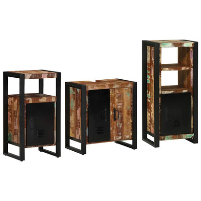 Set di mobili per il bagno 3 pcs Legno Recuperato Massello | homemem39