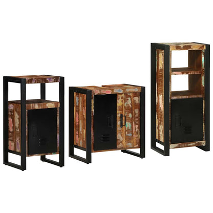 Set di mobili per il bagno 3 pcs Legno Recuperato Massello | homemem39