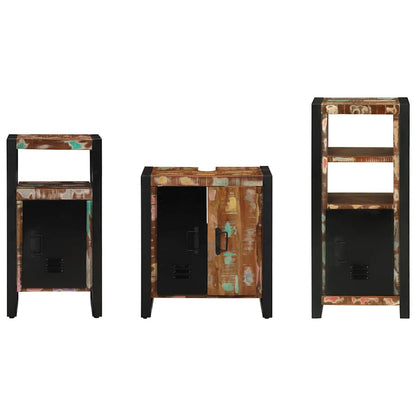 Set di mobili per il bagno 3 pcs Legno Recuperato Massello | homemem39