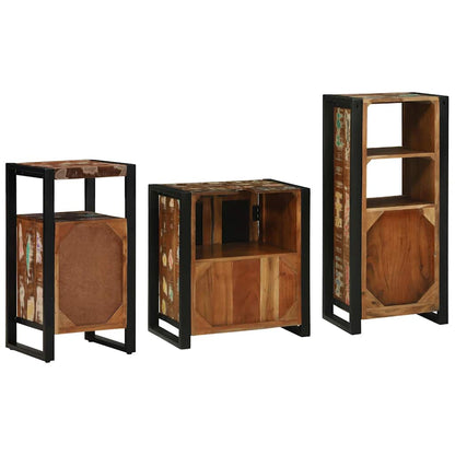 Set di mobili per il bagno 3 pcs Legno Recuperato Massello | homemem39