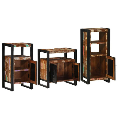 Set di mobili per il bagno 3 pcs Legno Recuperato Massello | homemem39