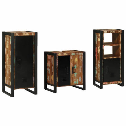 Set di mobili per il bagno 3 pcs Legno Recuperato Massello | homemem39