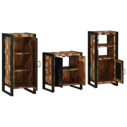 Set di mobili per il bagno 3 pcs Legno Recuperato Massello | homemem39