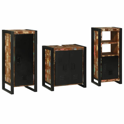Set di mobili per il bagno 3 pcs Legno Recuperato Massello | homemem39
