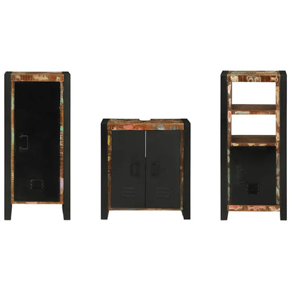 Set di mobili per il bagno 3 pcs Legno Recuperato Massello | homemem39