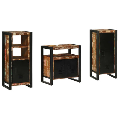 Set di mobili per il bagno 3 pcs Legno Recuperato Massello | homemem39