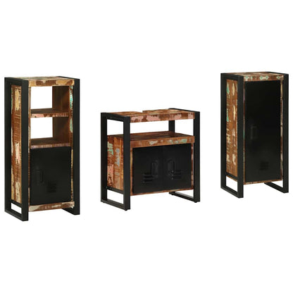 Set di mobili per il bagno 3 pcs Legno Recuperato Massello | homemem39