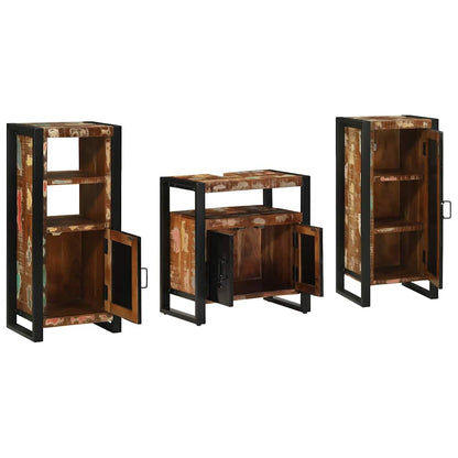 Set di mobili per il bagno 3 pcs Legno Recuperato Massello | homemem39