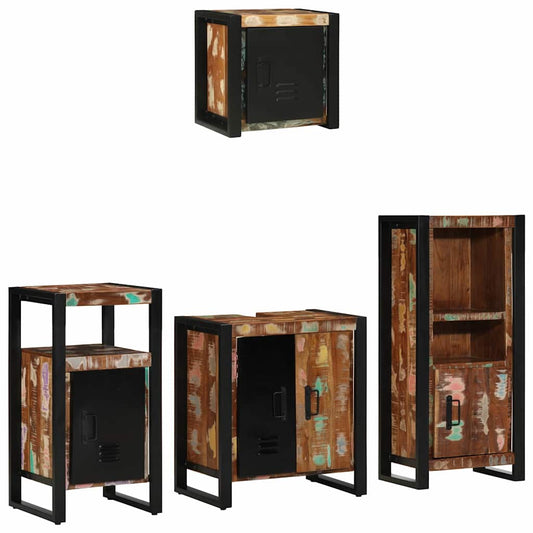 Set di mobili per il bagno 4 pcs Legno Recuperato Massello | homemem39