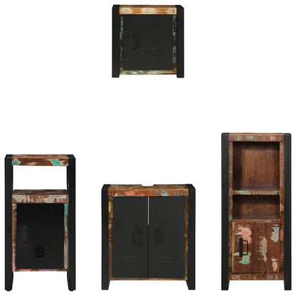 Set di mobili per il bagno 4 pcs Legno Recuperato Massello | homemem39