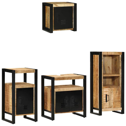 Set di mobili per il bagno 4 pz Marrone e Nero 55 x 35 x 60 cm | homemem39