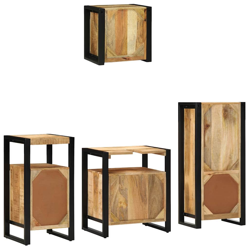 Set di mobili per il bagno 4 pz Marrone e Nero 55 x 35 x 60 cm | homemem39