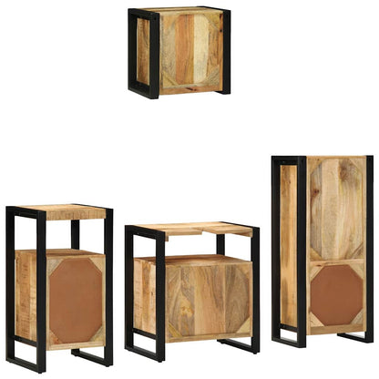 Set di mobili per il bagno 4 pz Marrone e Nero 55 x 35 x 60 cm | homemem39