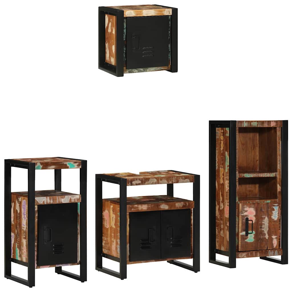 Set di mobili per il bagno 4 pcs Legno Recuperato Massello | homemem39