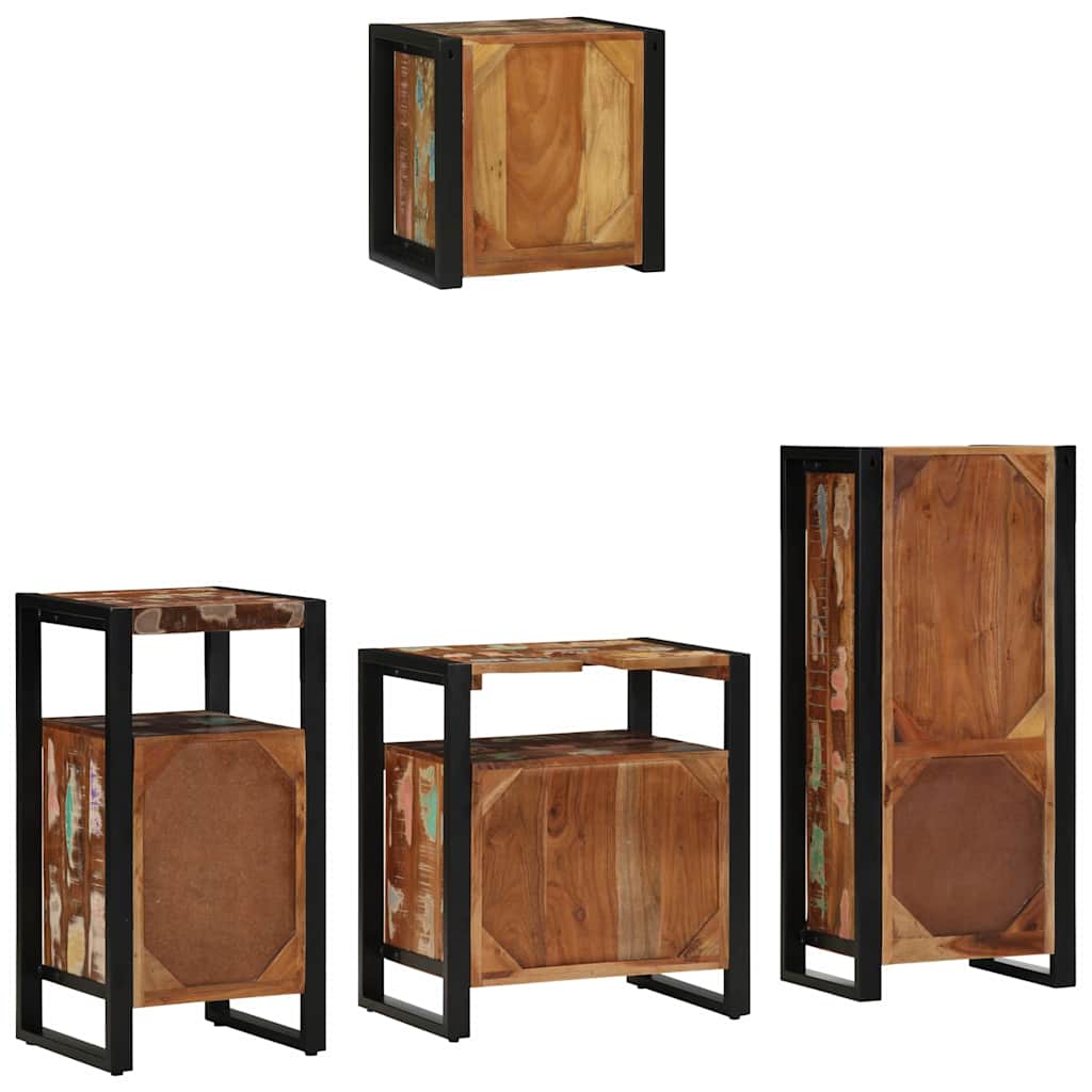 Set di mobili per il bagno 4 pcs Legno Recuperato Massello | homemem39