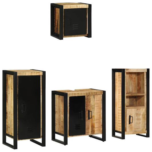 Set di mobili per il bagno 4 pz Marrone e Nero 40 x 35 x 90 cm | homemem39