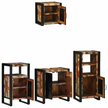 Set di mobili per il bagno 4 pcs Legno Recuperato Massello | homemem39