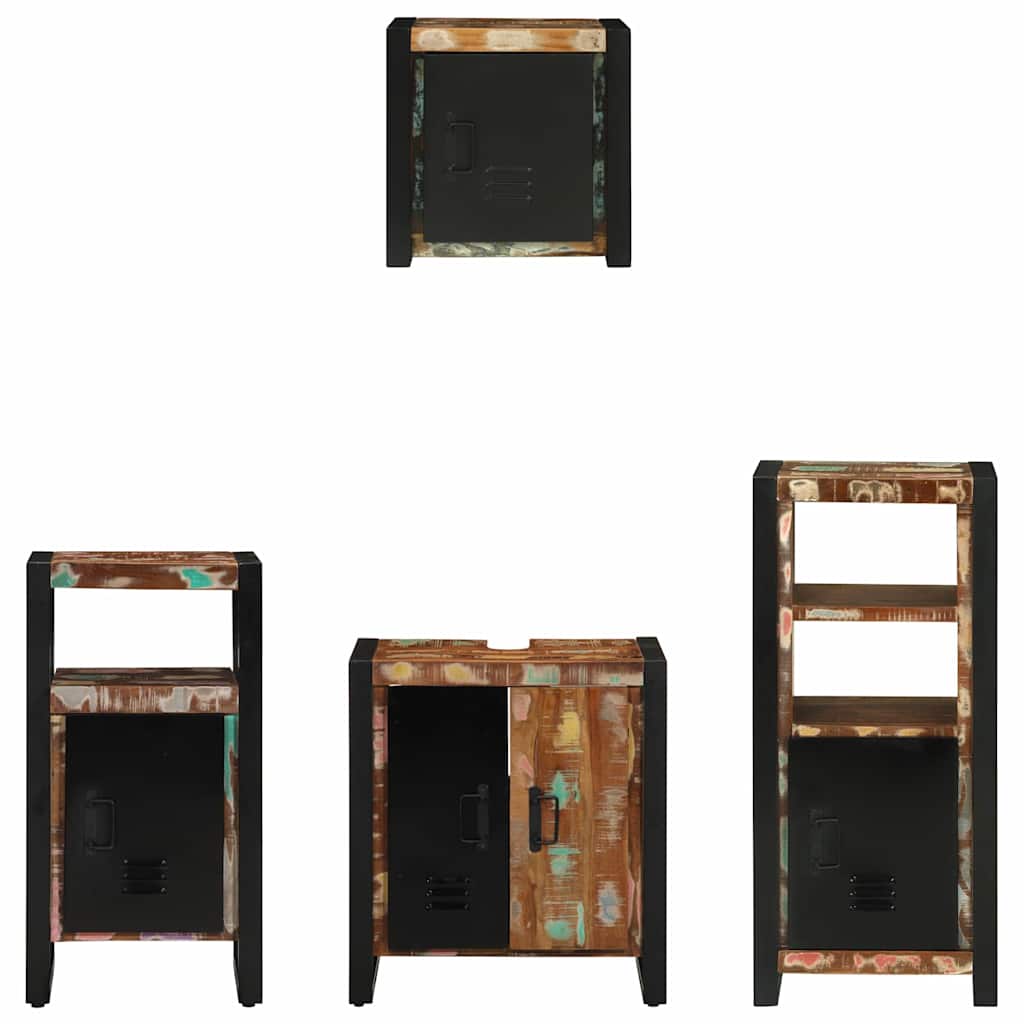 Set di mobili per il bagno 4 pcs Legno Recuperato Massello | homemem39