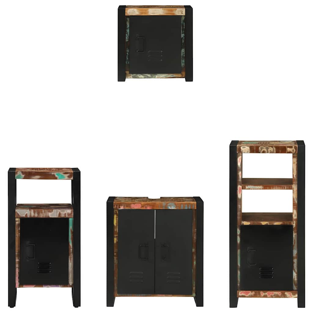 Set di mobili per il bagno 4 pcs Legno Recuperato Massello | homemem39