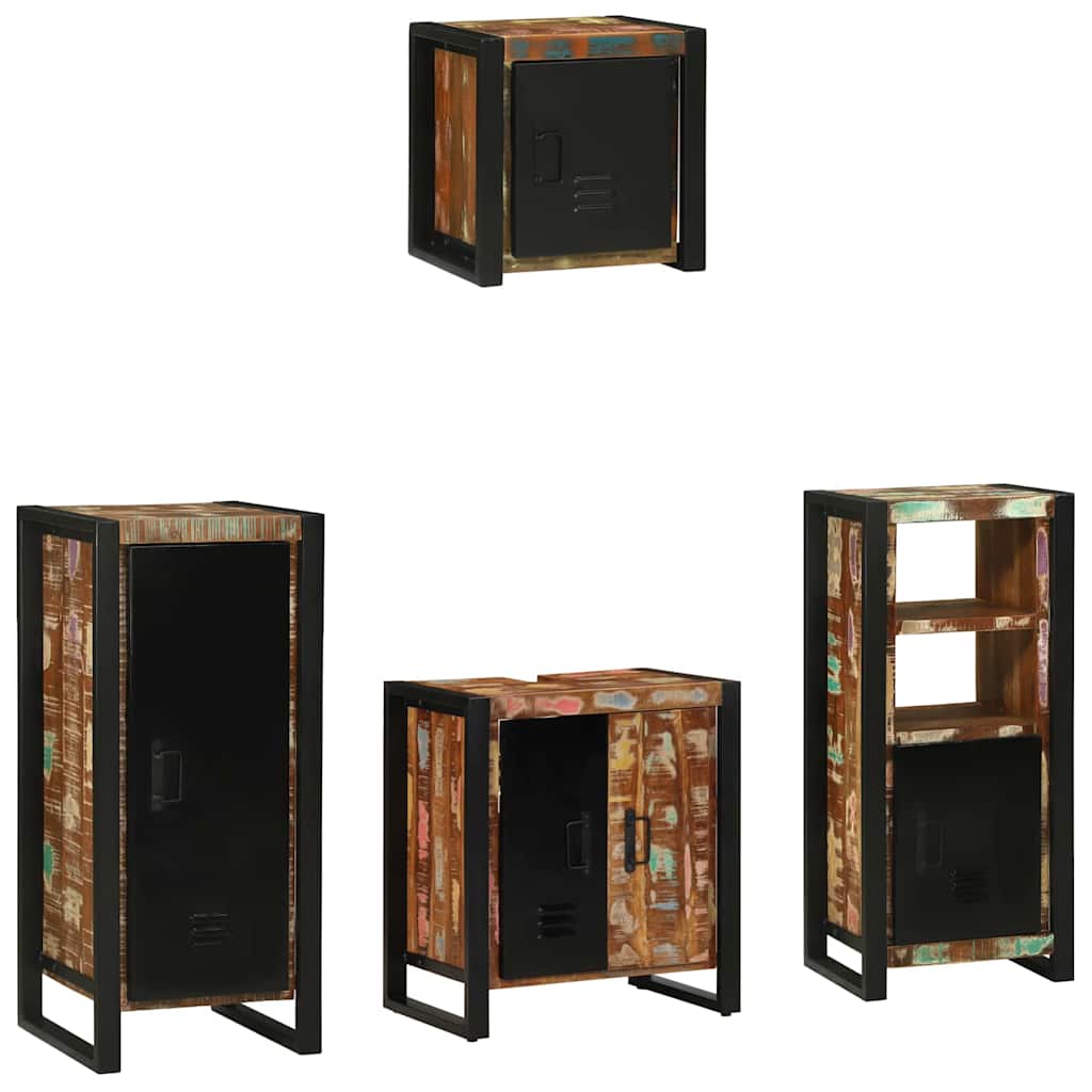 Set di mobili per il bagno 4 pcs Legno Recuperato Massello | homemem39