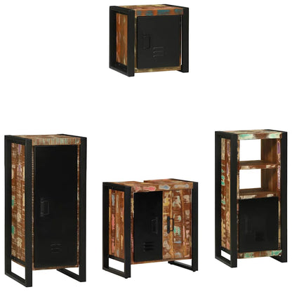 Set di mobili per il bagno 4 pcs Legno Recuperato Massello | homemem39