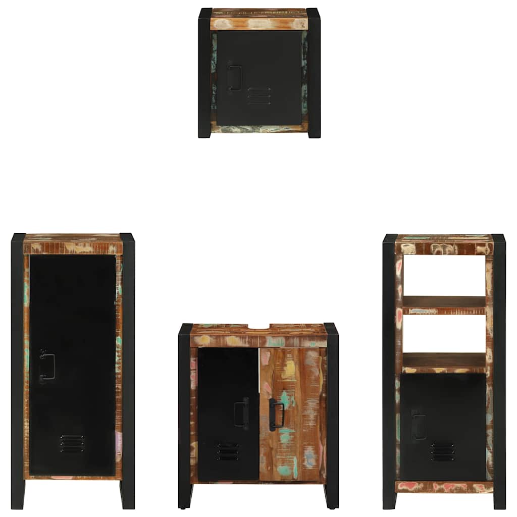 Set di mobili per il bagno 4 pcs Legno Recuperato Massello | homemem39