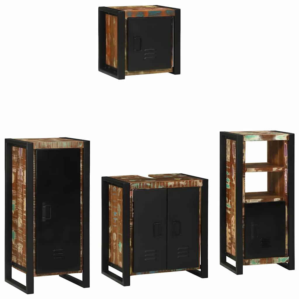 Set di mobili per il bagno 4 pcs Legno Recuperato Massello | homemem39